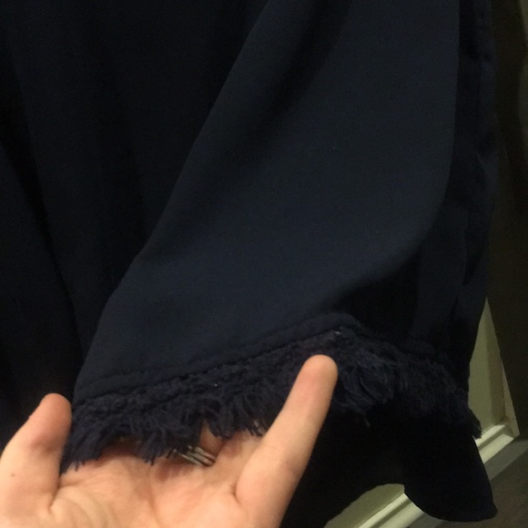 Blue Fringe, split back, blouse - Picture 2 of 3